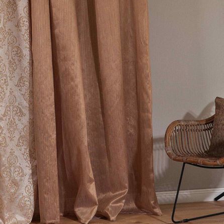 Εικόνα της ΚΟΥΡΤΙΝΑ ΜΕ ΤΡΕΣΑ HOME BASIC COLLECTIO - ΧΡΥΣΟ