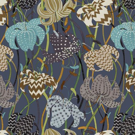 Εικόνα της ΤΑΠΕΤΣΑΡΙΑ ΜΕ ΜΟΤΙΒΟ LILIUM - ΜΠΛΕ ΣΚΟΥΡΟ