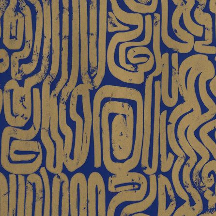 Εικόνα της ΤΑΠΕΤΣΑΡΙΑ ΜΕ ΜΟΤΙΒΟ BANTU - ΜΠΛΕ/ΧΡΥΣΟ