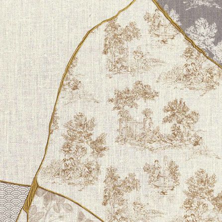 Εικόνα της ΤΑΠΕΤΣΑΡΙΑ ΜΕ ΜΟΤΙΒΟ KINTSUGI - ΓΚΡΙ/ΜΠΕΖ