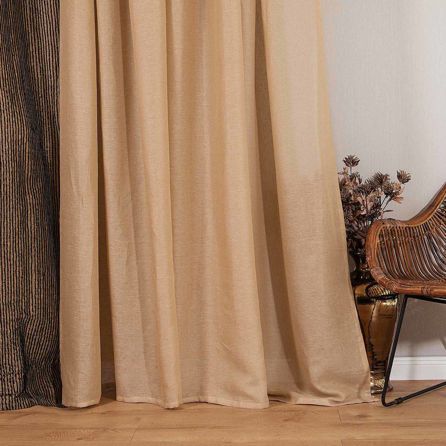 Εικόνα της ΚΟΥΡΤΙΝΑ ΜΕ ΤΡΕΣΑ HOME LINE - ΧΡΥΣΟ/ΜΠΕΖ