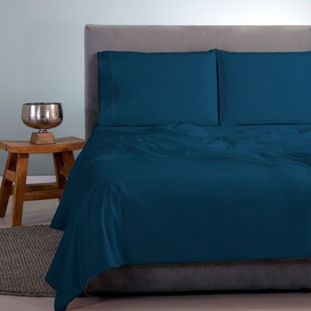 Εικόνα της ΣΕΝΤΟΝΙΑ SATIN PLAIN SET - ΜΠΛΕ ΣΚΟΥΡΟ