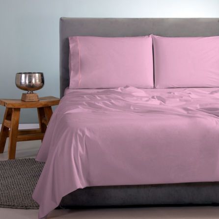 Εικόνα της ΣΕΝΤΟΝΙΑ SATIN PLAIN SET - ΡΟΖ ΑΝΟΙΧΤΟ