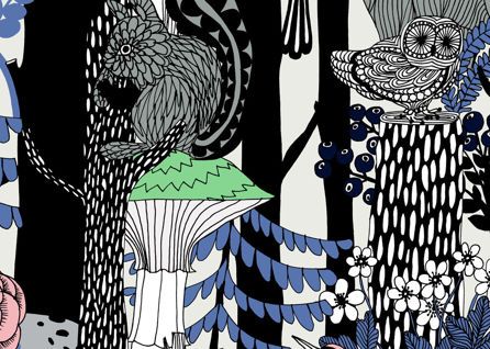 Εικόνα της ΤΑΠΕΤΣΑΡΙΑ ΜΕ ΜΟΤΙΒΟ PIKKUVELJEKSET - ΜΑΥΡΟ/ΜΠΛΕ