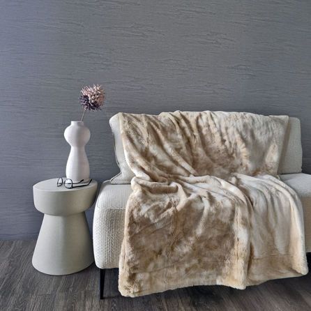 Εικόνα της ΚΟΥΒΕΡΤΑΚΙ ΚΑΝΑΠΕ RABBIT FUR - ΜΠΕΖ