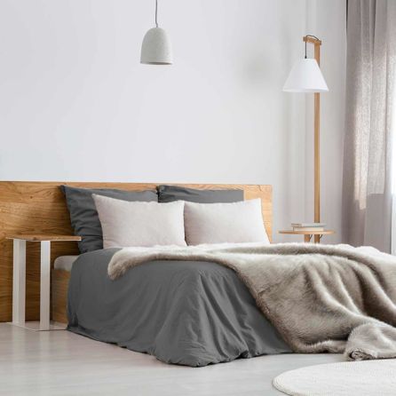 Εικόνα της ΠΑΠΛΩΜΑΤΟΘΗΚΕΣ PREMIUM PERCALE NOTT - ΓΚΡΙ ΣΚΟΥΡΟ